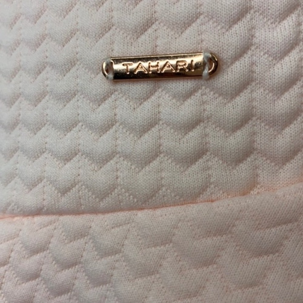 Tahari Baby Girl Light Pink Quilted Chevron Peplum Long Sleeve Top 18 mo. - Picture 4 of 5